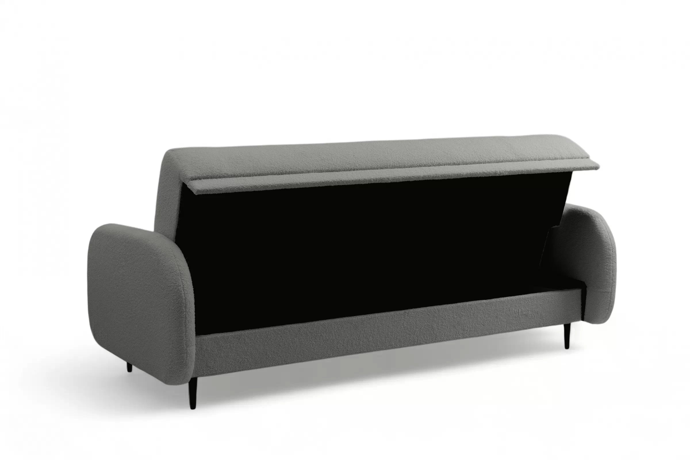 Rozkládací pohovka Linda - šedá Lambi 12 Pohovka Linda rozkladana pro obývacího pokoje - šedá boucle Lambi 12