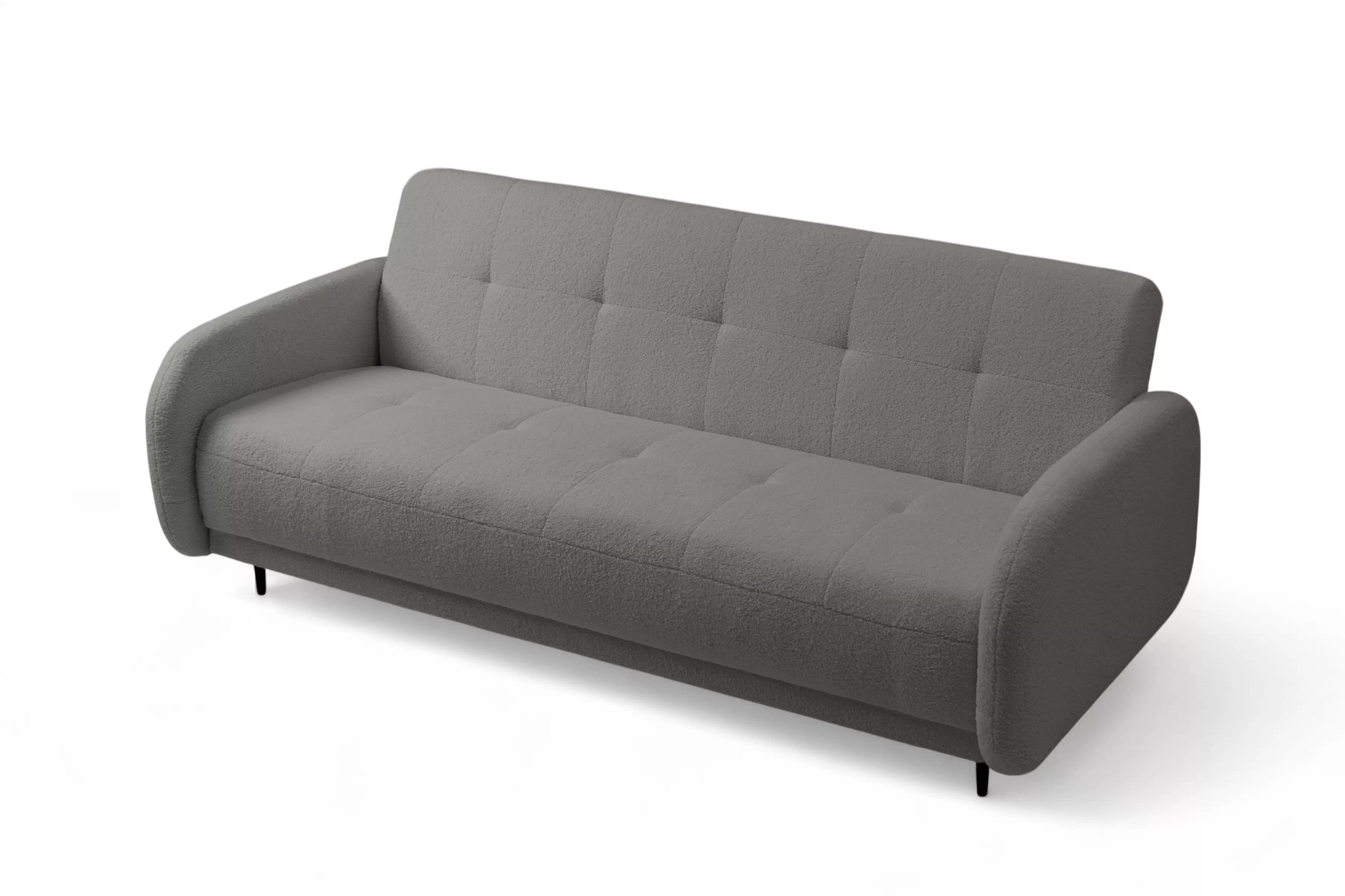 Rozkládací pohovka Linda - šedá Lambi 12 Pohovka Linda rozkladana pro obývacího pokoje - šedá boucle Lambi 12