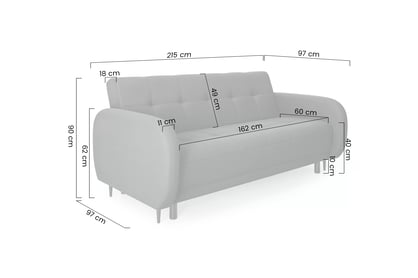 Canapea extensibilă Linda - gri țesătură boucle Lambi 12 Canapea extensibilă Linda rozkladana pentru camera de zi - gri boucle Lambi 12