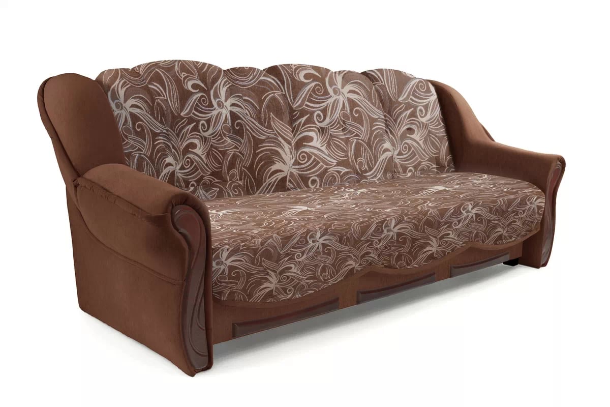 Rozkladacia pohovka Walker - hnedá látka Luna / stredný orech Pohovka rozkladana do obývacej izby Walker - Hnedá látka wzor Luna2110 730135 / sredni Orech