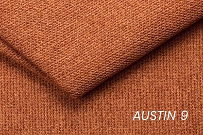 Rozkladacia pohovka do obývačky Walker - hrdzavá látka Austin 9 / tmavý palisander Pohovka rozkladana do obývacej izby Walker - ruda plecionka Austin 9 / tmavý palisander