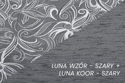 Rozkládací pohovka Walker - šedá látka Luna / dekor venge Pohovka rozkladana do obývacího pokoje Walker - šedá potahová látka wzor Luna / wenge