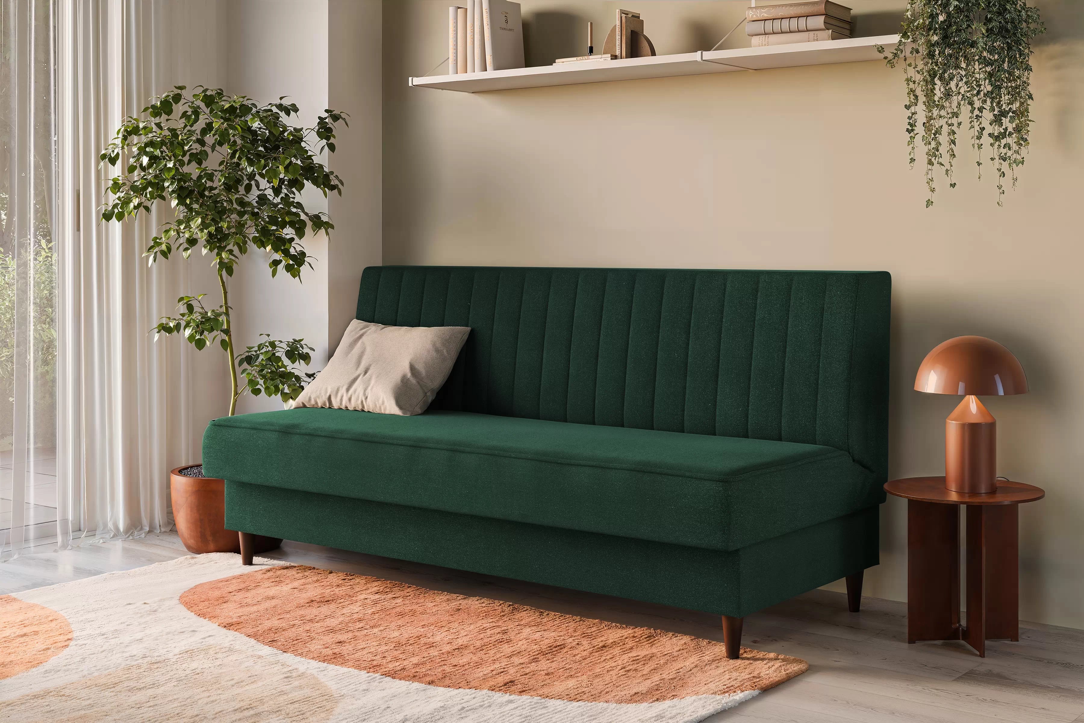 Rozkladacia pohovka Vigo s úložným priestorom – zelený zamat Kronos 14 Pohovka Vigo rozkladana S vnútorným úložným priestorom- Zelený velúr Kronos 14