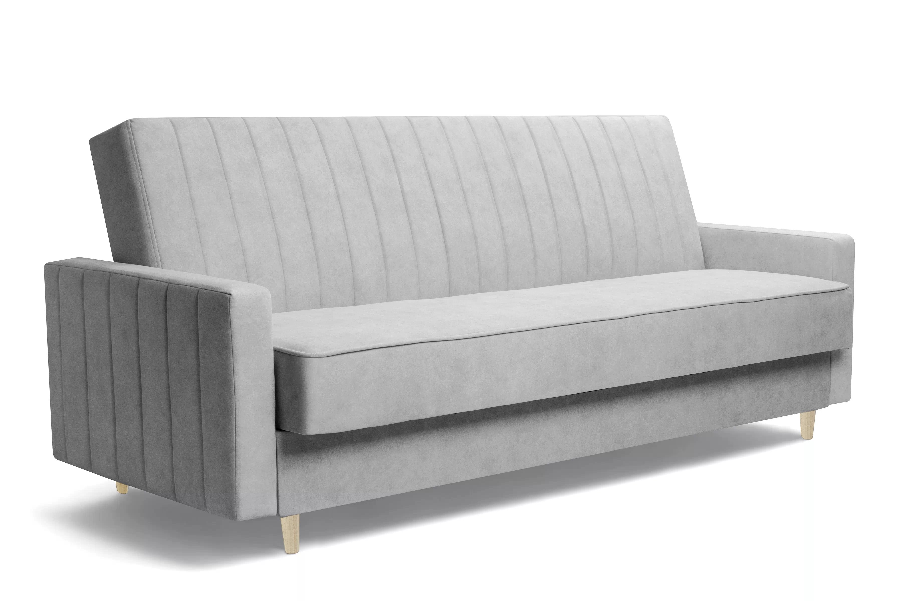 Rozkládací pohovka Wars - šedá Cloud 83 / nožky buk Pohovka Wars rozkládací - šedá welwet snadno čistitelný Cloud 83 / Nohy buk 