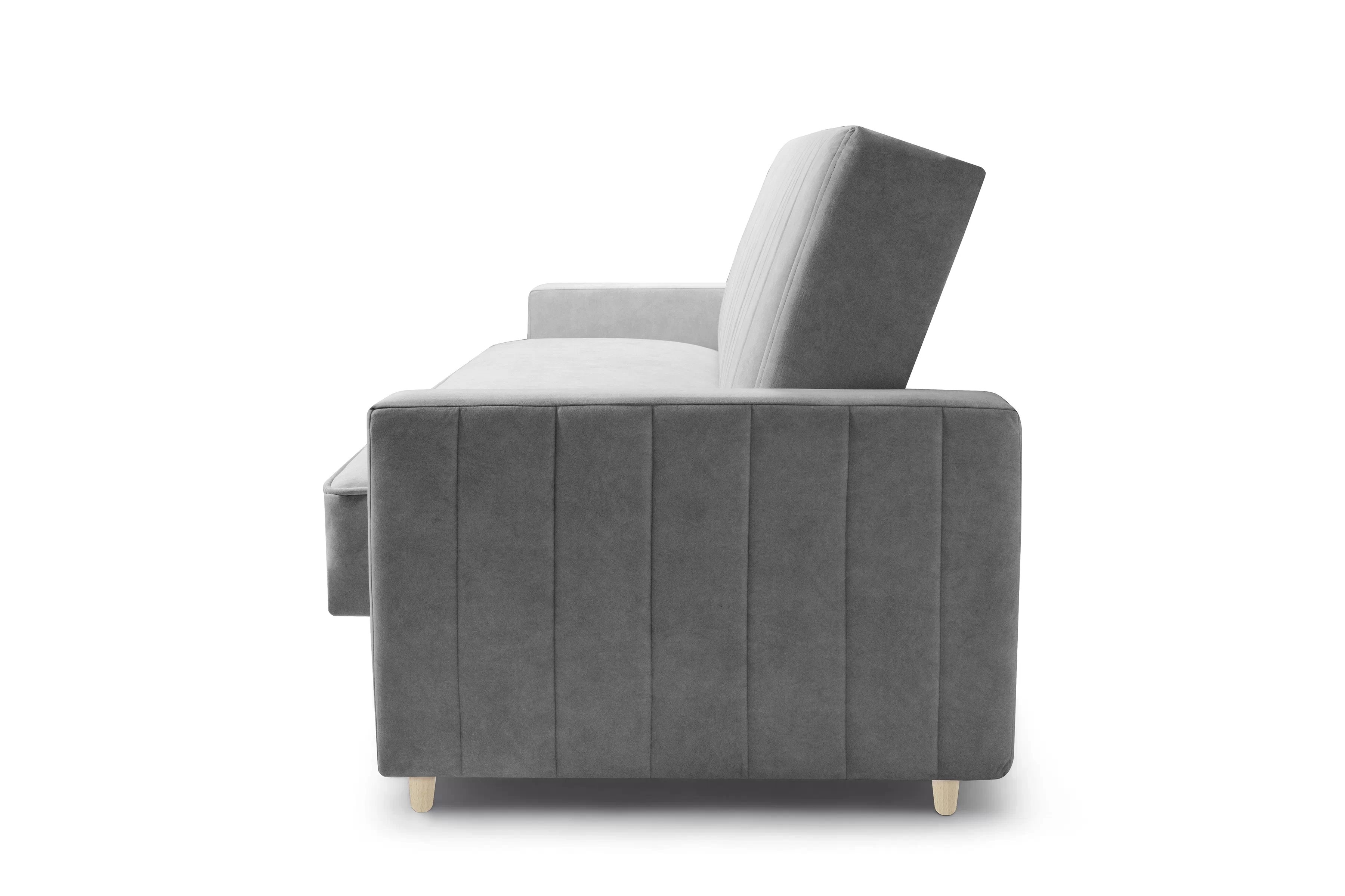 Rozkládací pohovka Wars - šedá Cloud 83 / nožky buk Pohovka Wars rozkládací - šedá welwet snadno čistitelný Cloud 83 / Nohy buk 