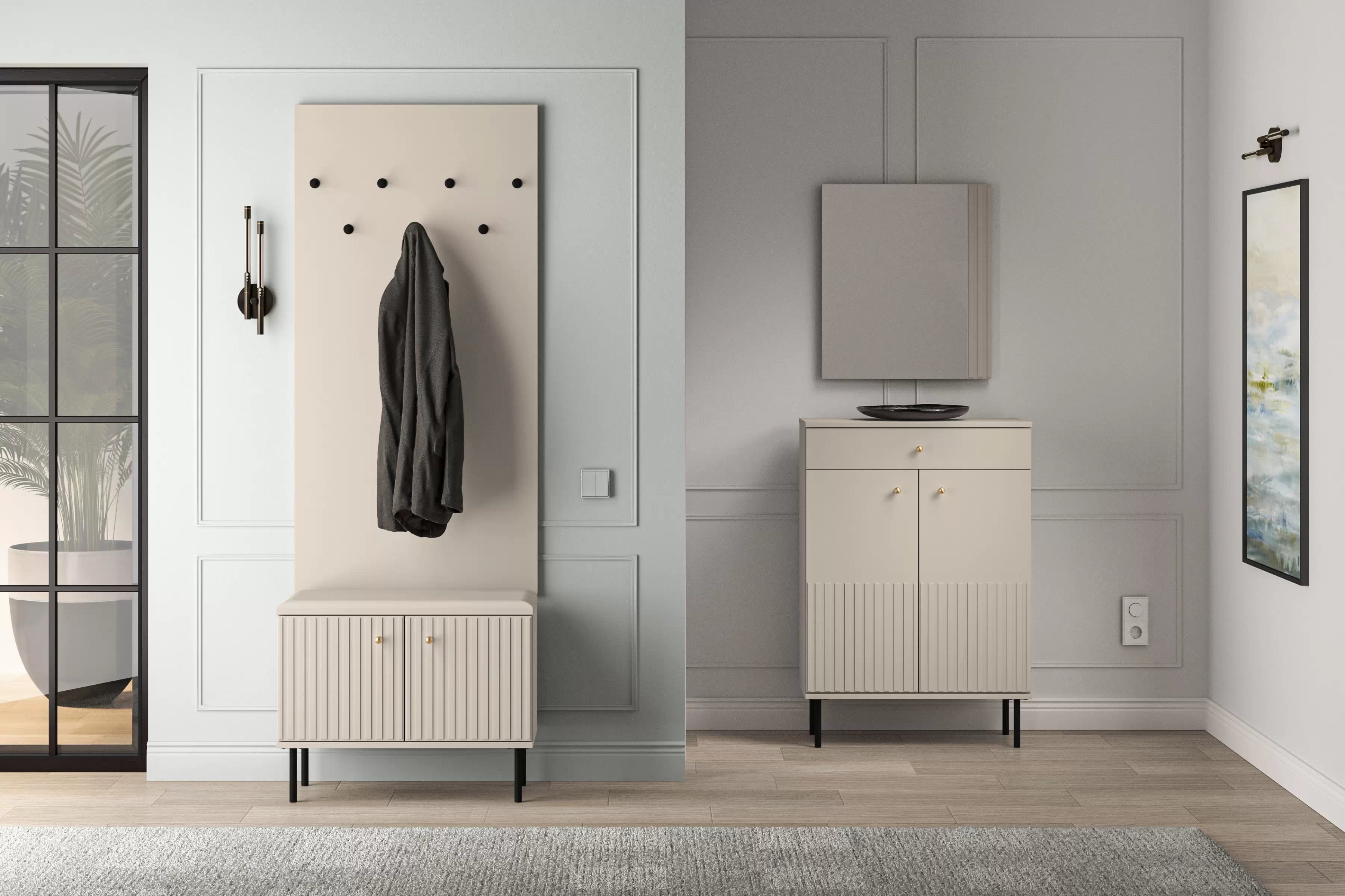 Předsíňový věšák Jamuzi 68 cm - kašmír Věšák do předsíně Jamuzi 19 - 68 cm - kašmír