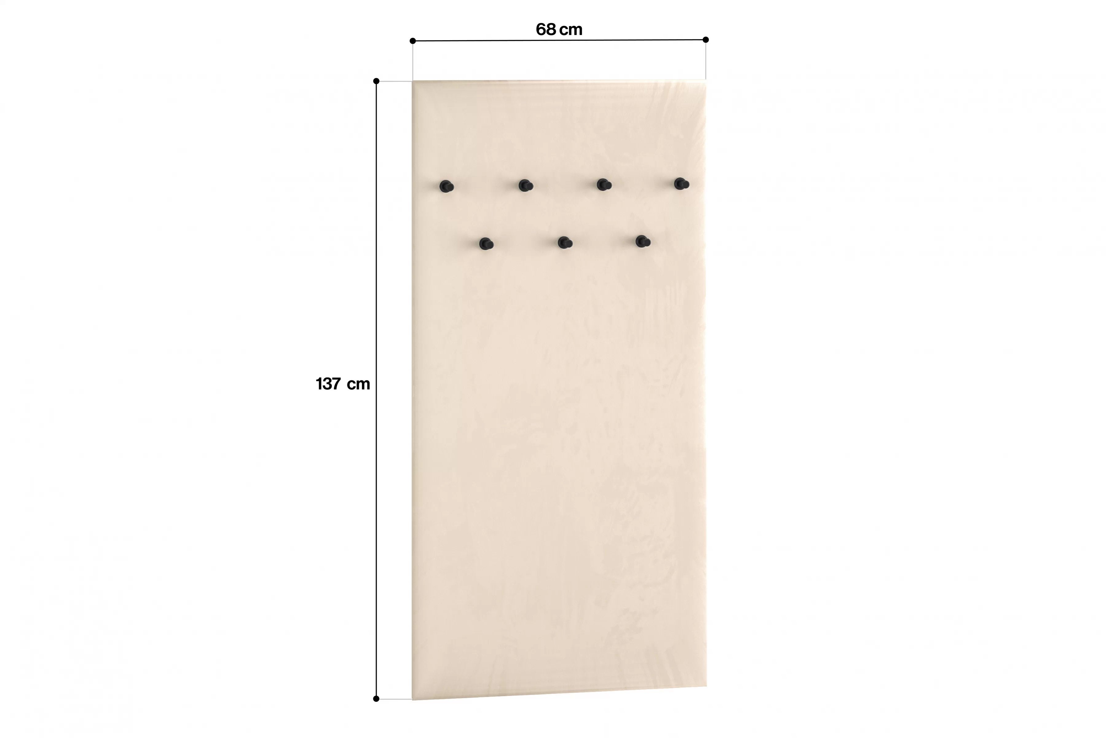 Čalouněný věšák do předsíně Jamuzi 68 cm - kašmír Věšák do předsíně Jamuzi 20 - 68 cm - kašmír