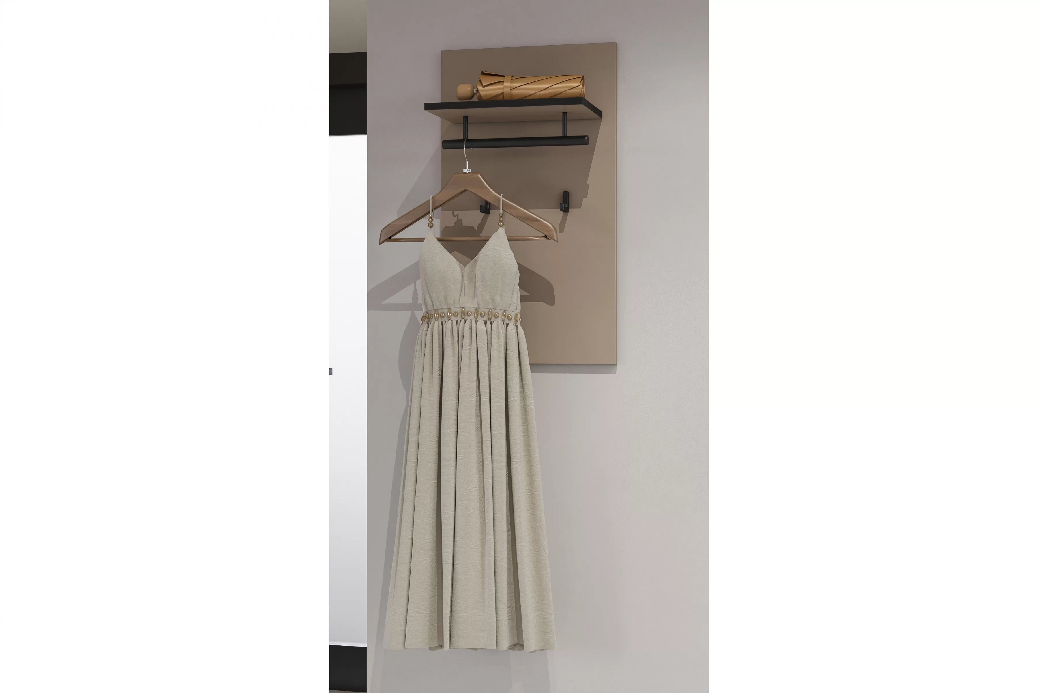 Nástěnný věšák Cross 40 cm - kašmírová / černá Věšák Gramon 40 cm - kašmír / černá