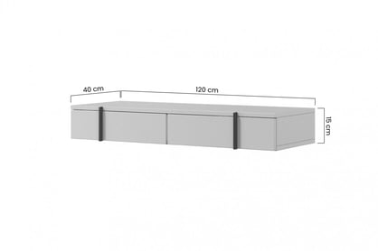 Závěsný toaletní stolek Larena se zásuvkami 120 cm - černý beton / černé úchytky - výprodej závěsná konzole / Toaletní stolek Larena se zásuvkami 120 cm - černá beton / černá Úchytky