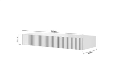 Závěsný toaletní stolek Nicole 100 cm - bílý mat závěsná konzole / Toaletní stolek se zásuvkami Nicole 100 cm - bílá / bílá mat