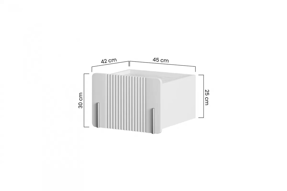 Závěsný noční stolek Malmi 45 cm - kašmírová / crema bianca / černá závěsná Noční stolek Malmi z szuflada - kašmír / crema bianca / černá elementy