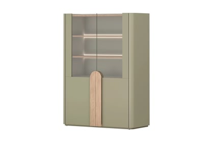 Vitrína Amilio do obývacej izby 100 cm - eukaliptus / Dub baltic dune