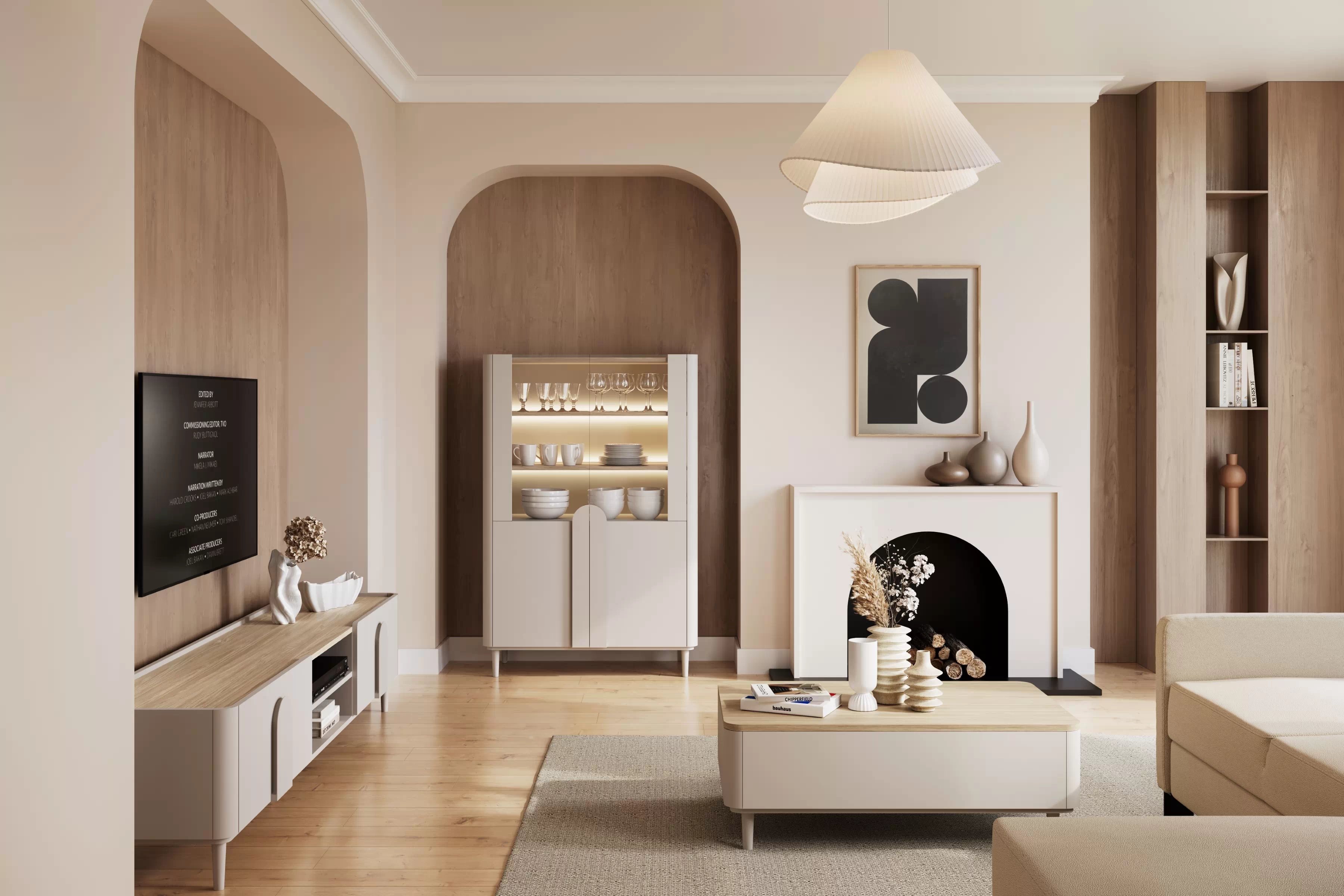 Vitrína Amilio 100 cm na nožičkách - kašmírová / dub olejovaný Vitrína Amilio do obývacej izby 100 cm na nôžkach - kašmír / Dub olejowany / úchyty kašmír