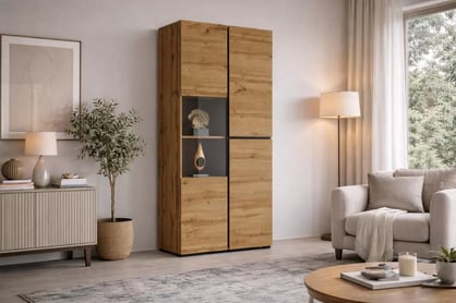 Vitrína Cross 79 cm – dub wotan / čierna Vitrína Cross 79 cm - Dub wotan / Čierny