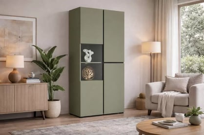 Vitrína Cross 79 cm dvoudveřová - zelená / černá Vitrína Cross 79 cm - zelená / černá