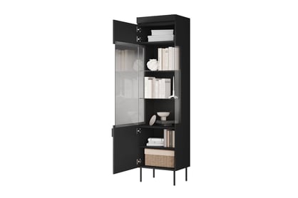 Vitrína Sentia 1D - čierna / čierna  Vitrína do obývacej izby Sentia 1D - Čierny / Čierny 