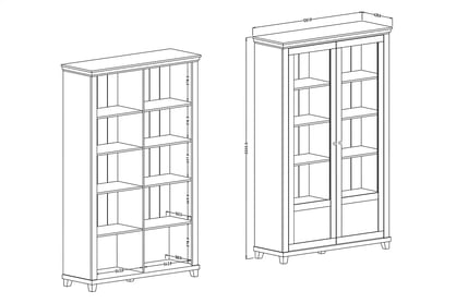 Vitrína Evora 13 do obývacej izby 126 cm - Zelený / Dub Lefkas Vitrína dvojdverová Evora 13 - Zelený / Dub Lefkas - Rozmery
