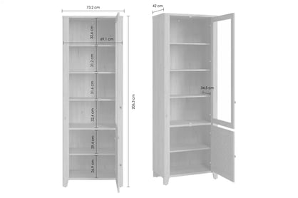 Dvoudveřová vitrína Selia 01 - jackson hickory / amadeus Vitrína dvoudveřová Selia 01 - jackson hikory / amadeus - Rozměry