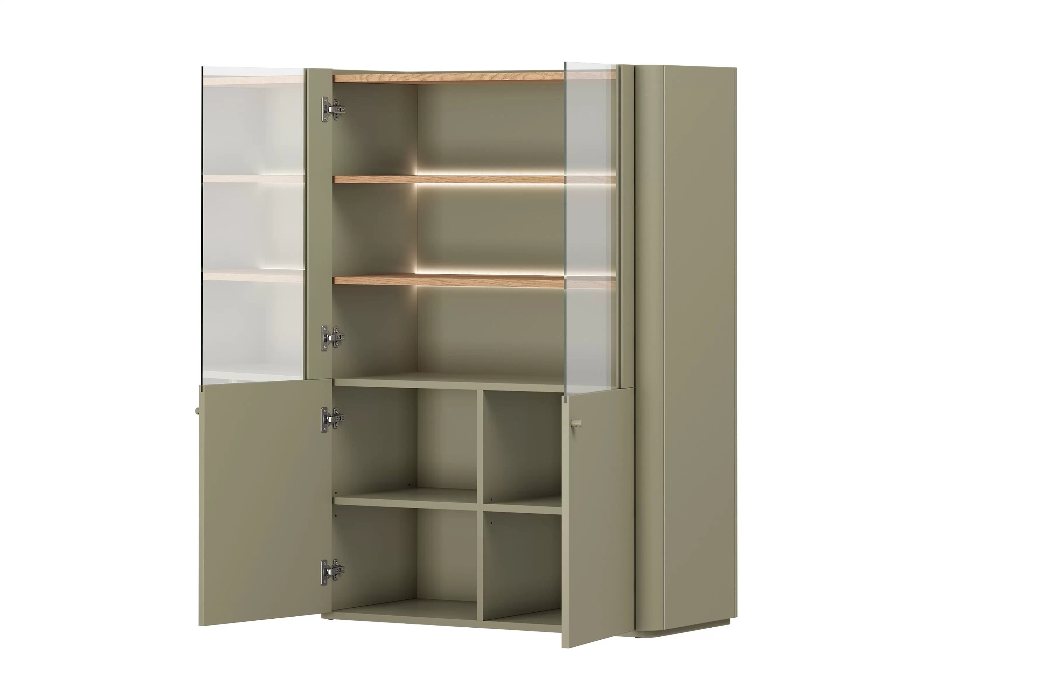 Vitrína Elivo 100 cm - eukalyptus / dub baltic dune Vitrína Elivo 100 cm - eukaliptus / Dub baltic dune