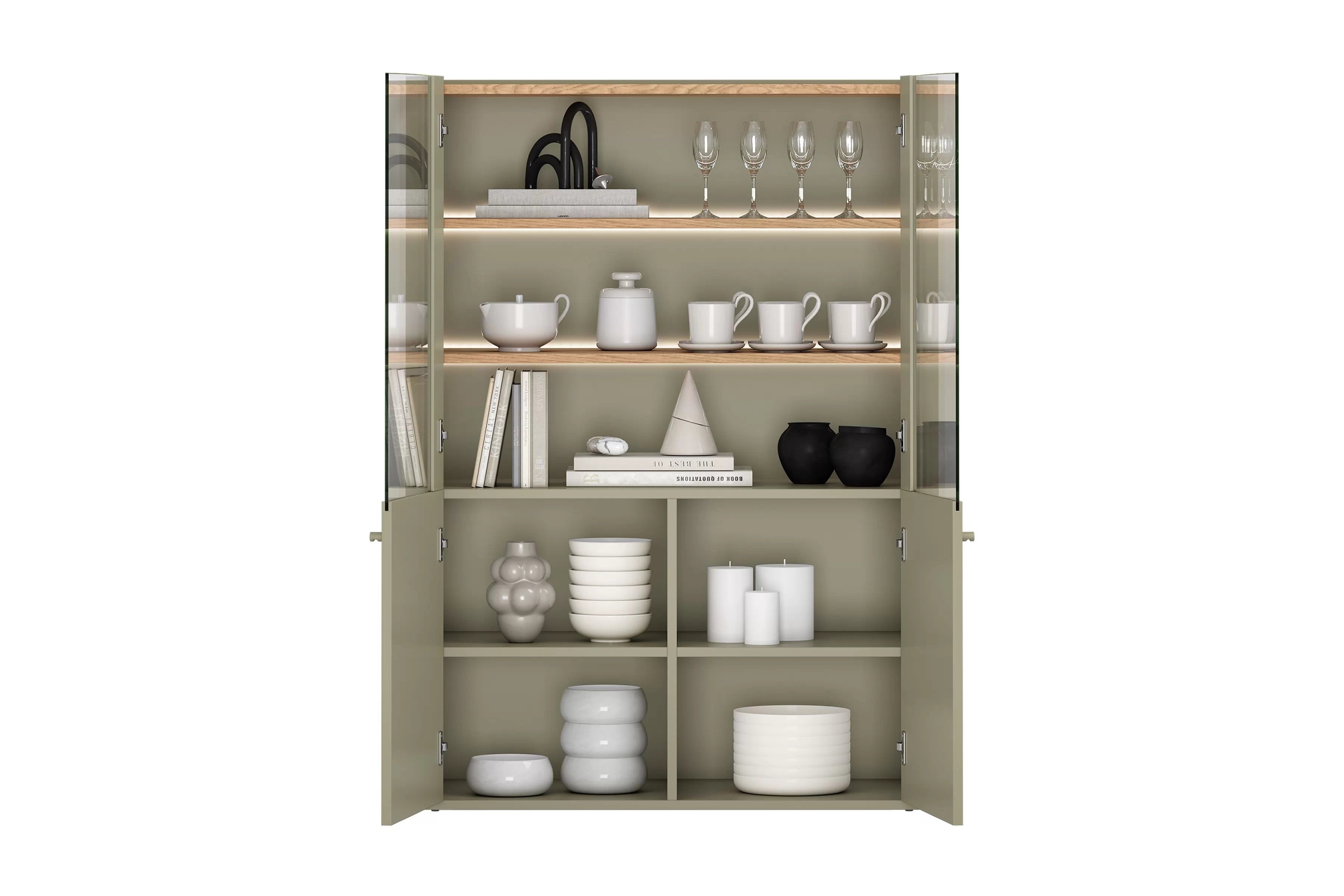 Vitrína Elivo 100 cm - eukalyptus / dub baltic dune Vitrína Elivo 100 cm - eukaliptus / Dub baltic dune