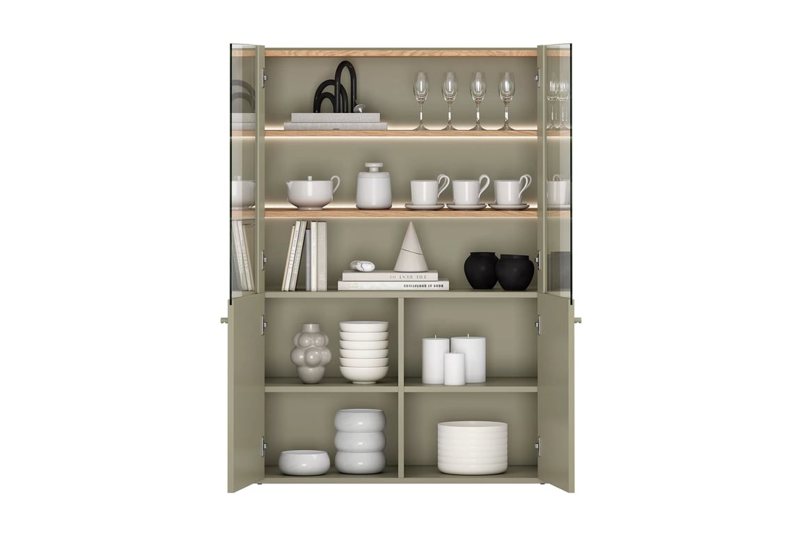 Vitrína Elivo 100 cm - eukaliptus / dub baltic dune Vitrína Elivo 100 cm - eukaliptus / dub baltic dune