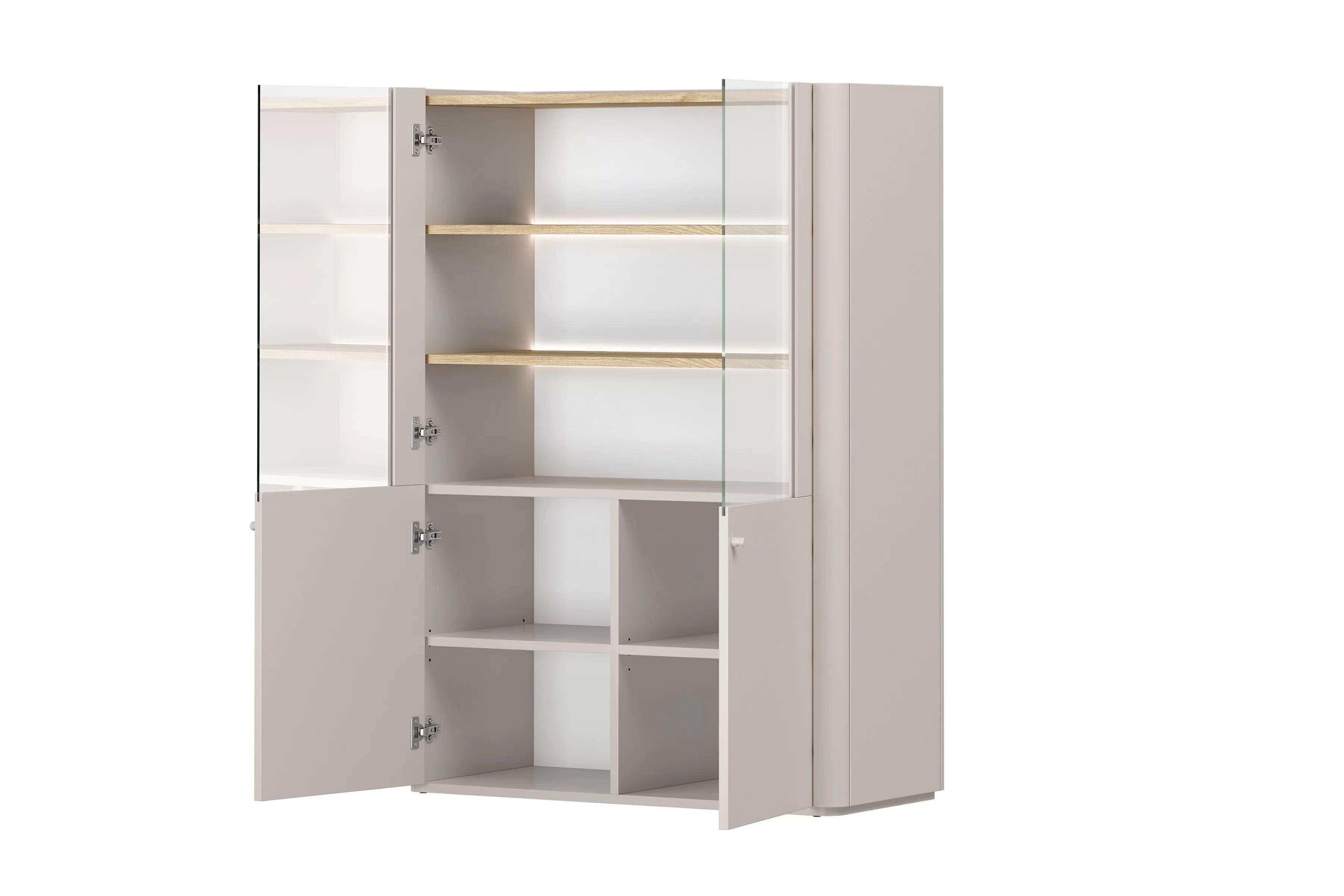 Vitrína Elivo 100 cm - kašmírová / dub olejovaný Vitrína Elivo 100 cm - kašmír / Dub olejowany