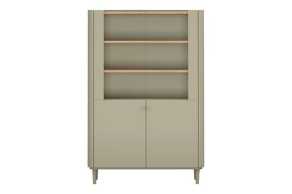 Vitrína Elivo 100 cm na nožkách - eukaliptus / dub baltic dune Vitrína Elivo 100 cm na nožkách - eukaliptus / dub baltic dune