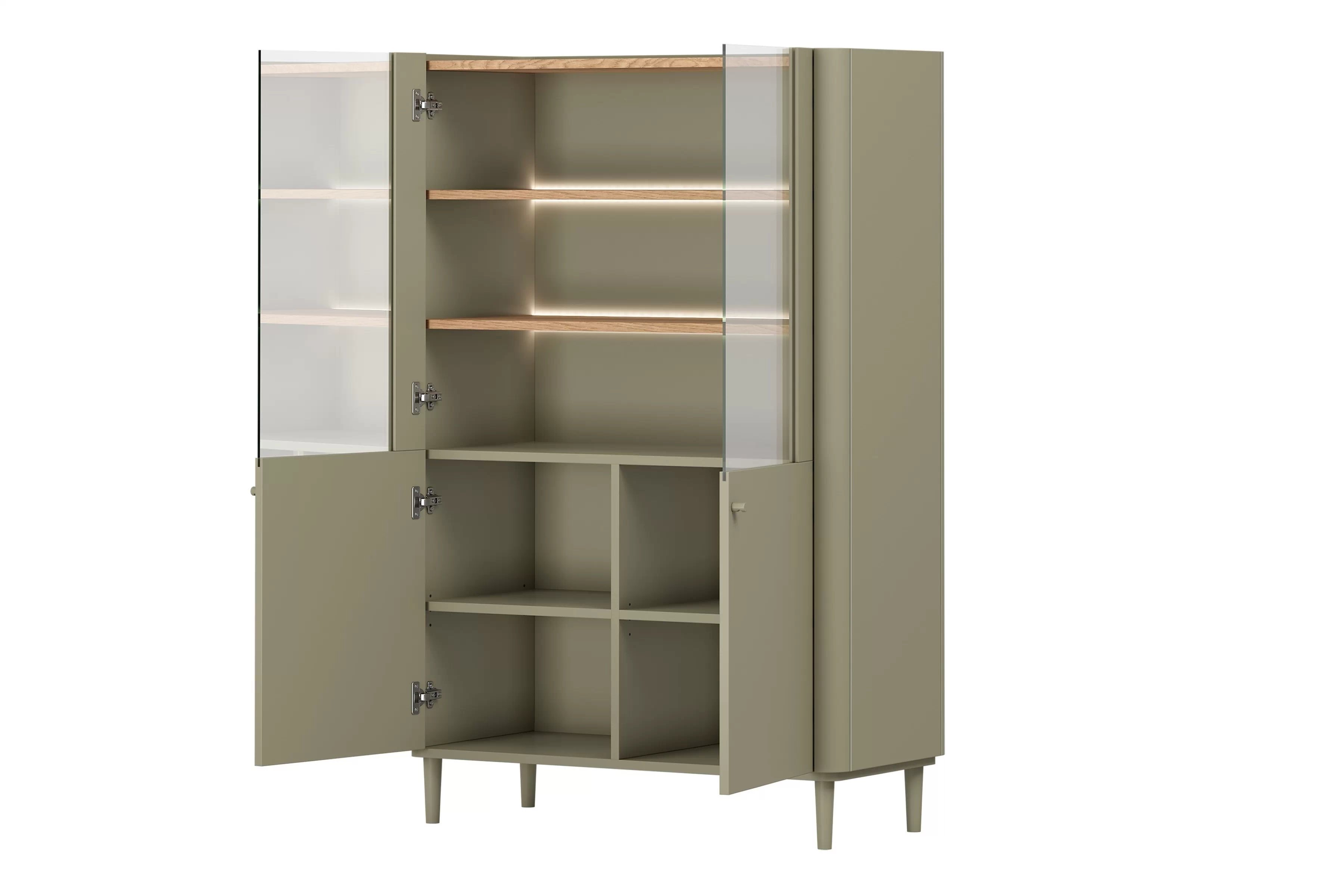 Vitrína Elivo 100 cm na nožičkách - eukalyptus / dub baltic dune Vitrína Elivo 100 cm na nôžkach - eukaliptus / Dub baltic dune