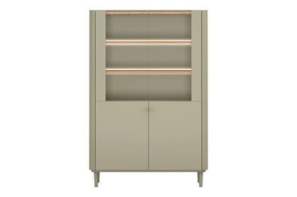 Vitrína Elivo 100 cm na nožkách - eukaliptus / dub baltic dune Vitrína Elivo 100 cm na nožkách - eukaliptus / dub baltic dune