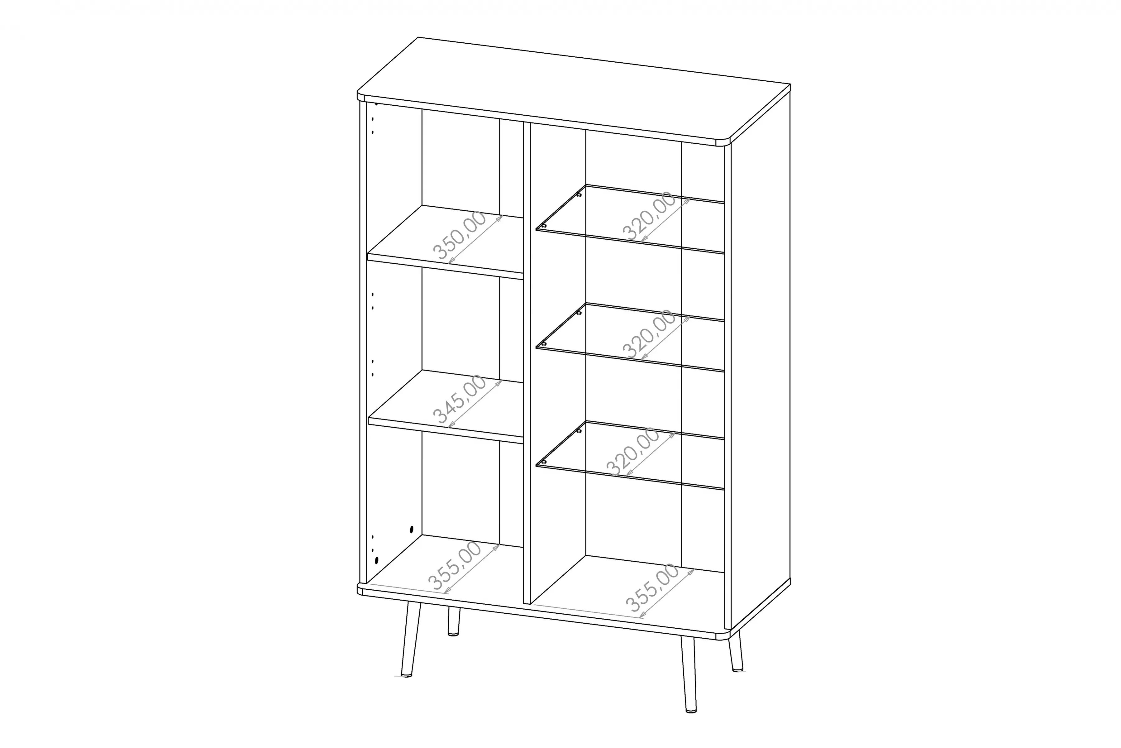 Vitrína Eterio 90 cm - captains deck / černý grafit Vitrína Eterio 90 cm - captains deck / černá grafit