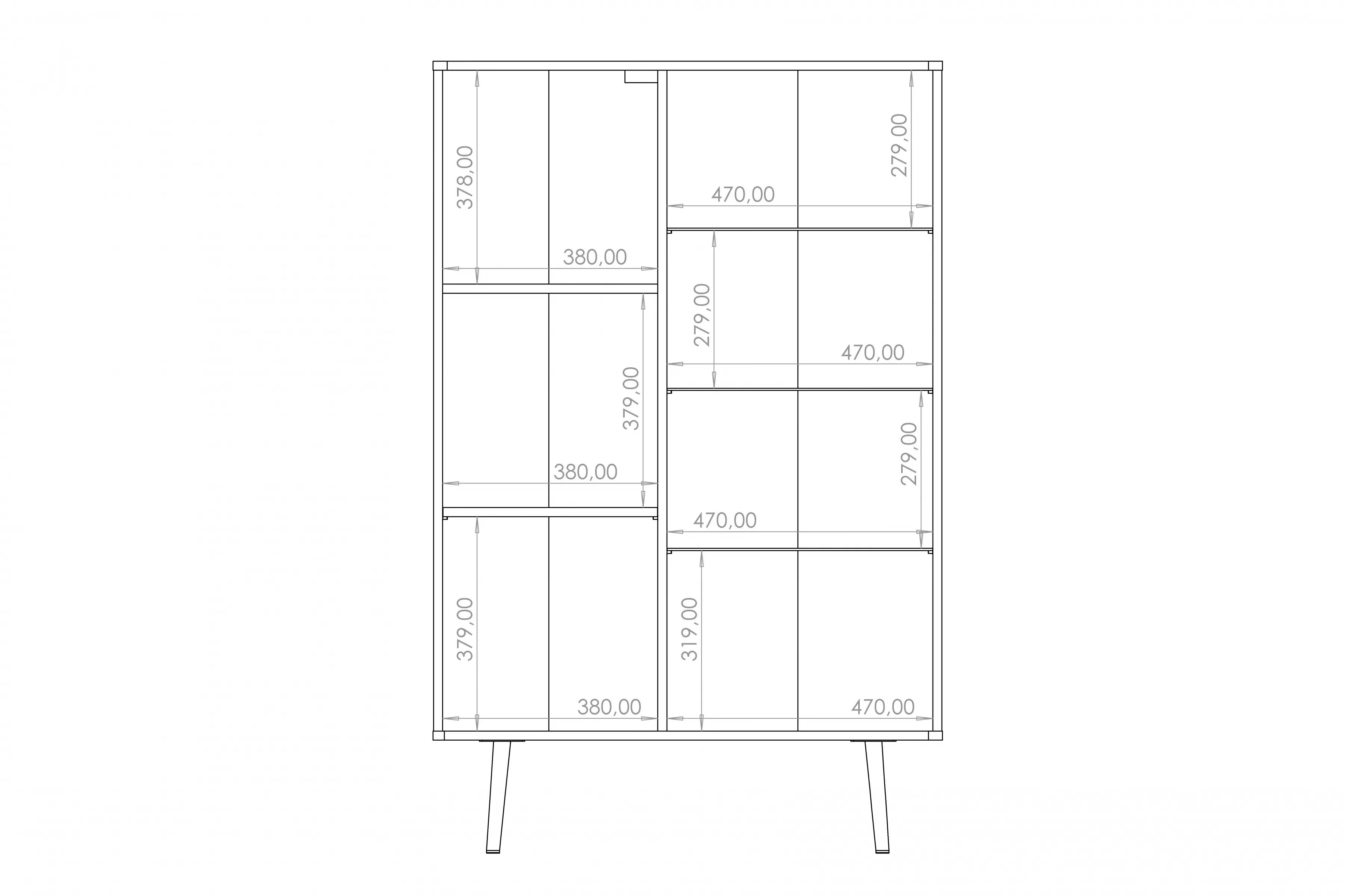 Vitrína Eterio 90 cm - captains deck / černý grafit Vitrína Eterio 90 cm - captains deck / černá grafit