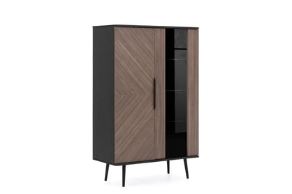 Vitrína Eterio 90 cm - captains deck / černý grafit