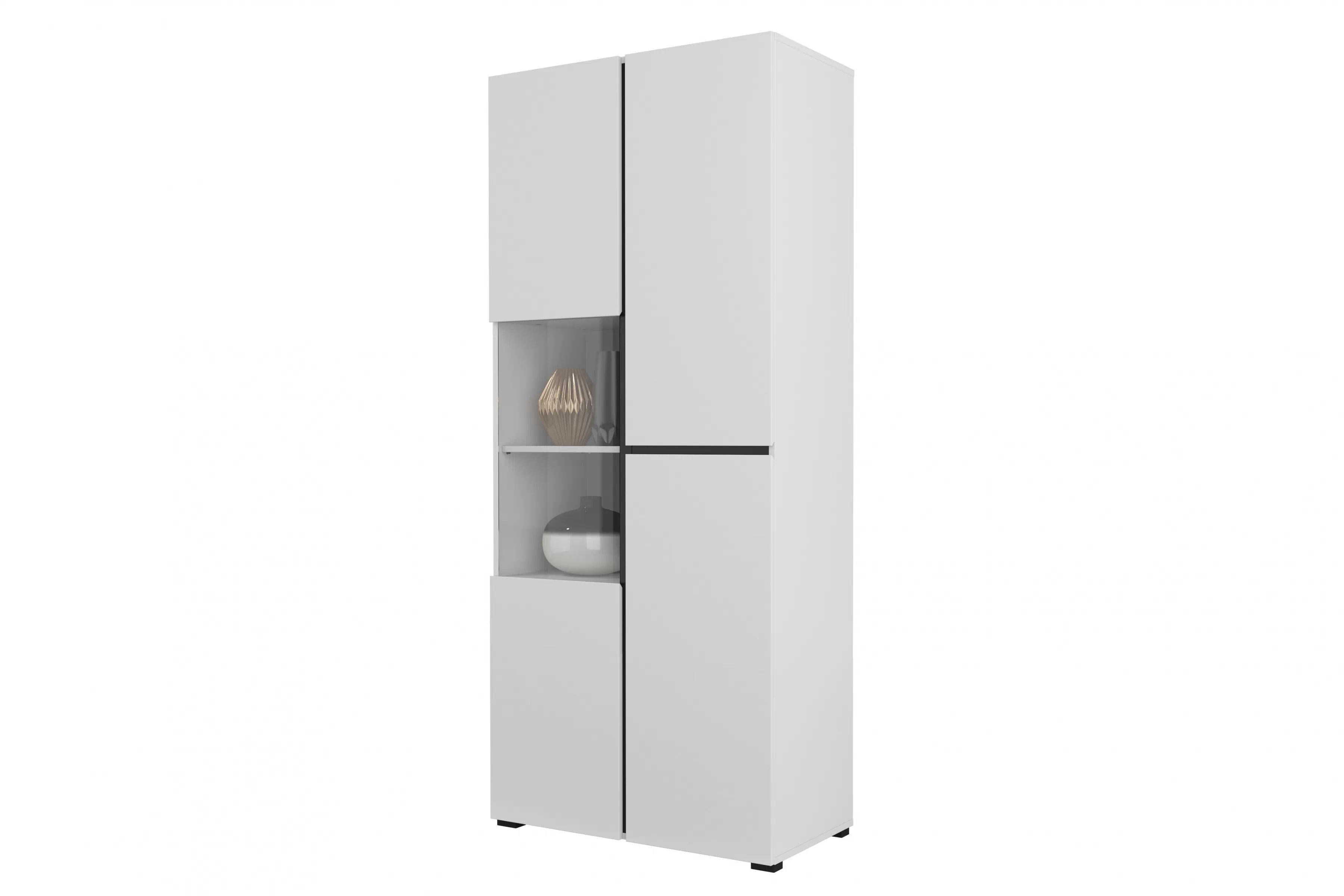 Vitrína Cross 79 cm – biela / čierna Vitrína Gramon 79 cm - biela / čierny