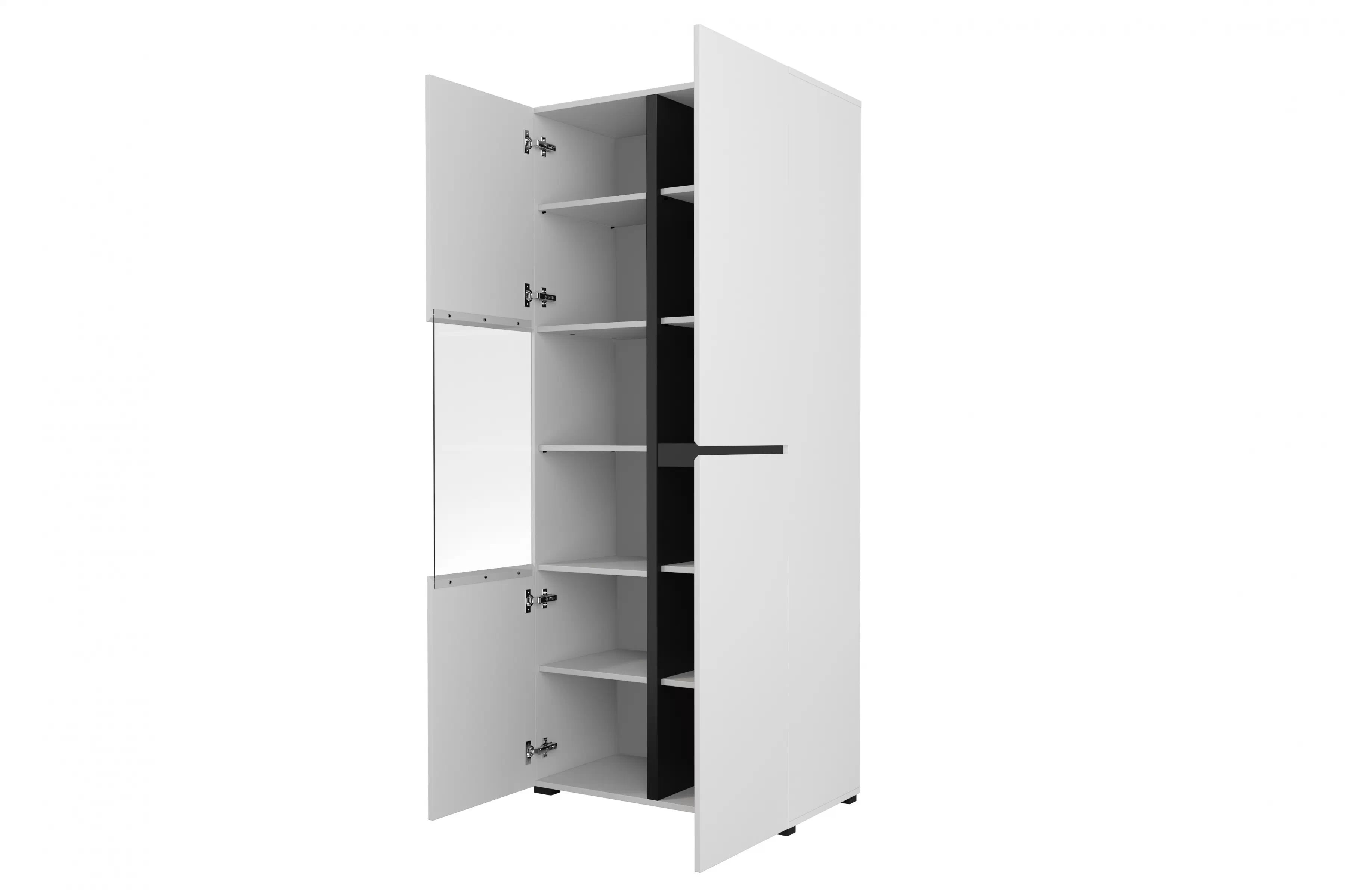 Vitrína Cross 79 cm – biela / čierna Vitrína Gramon 79 cm - biela / čierny