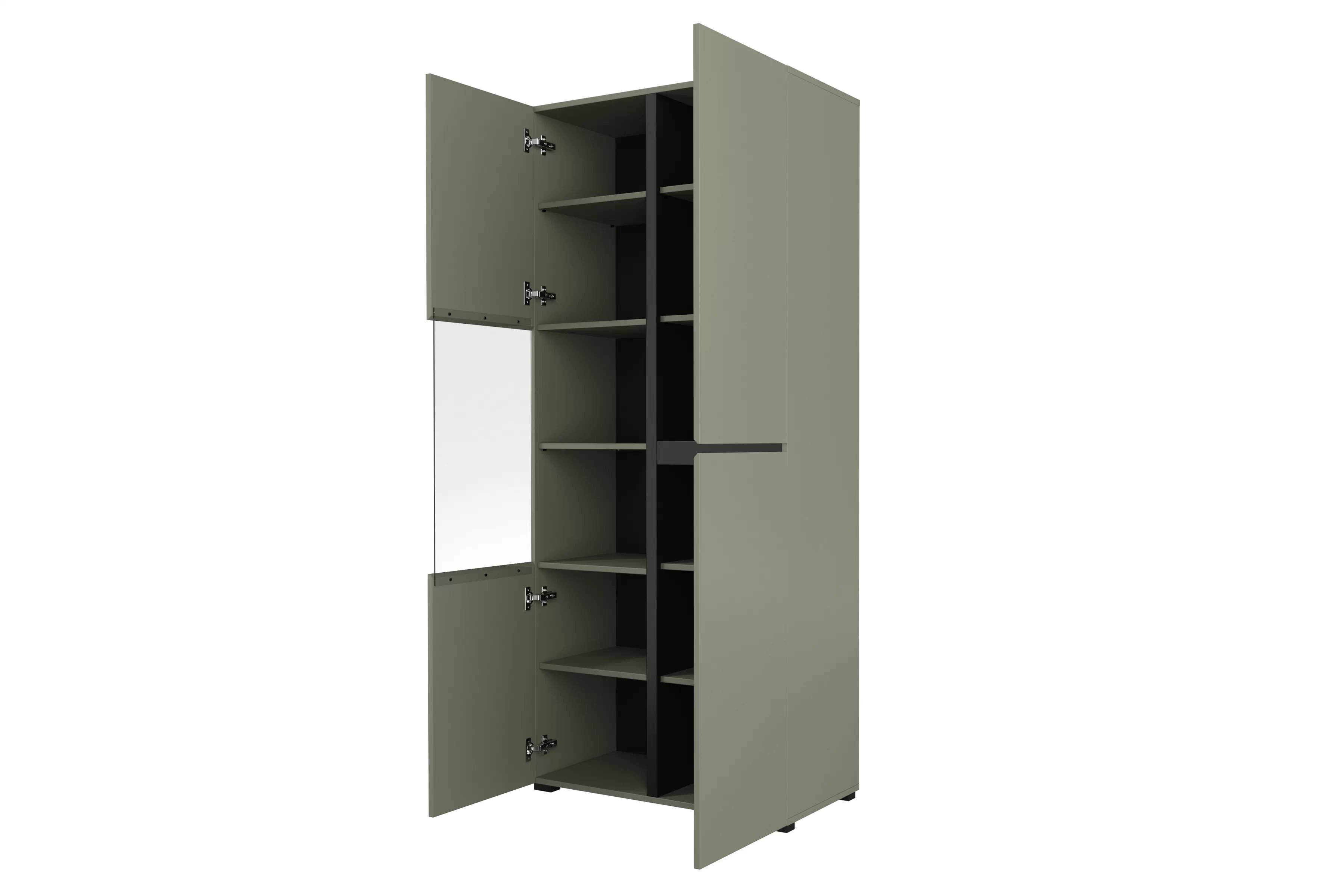 Vitrína Cross 79 cm – zelená / čierna Vitrína Gramon 79 cm - Zelený / Čierny