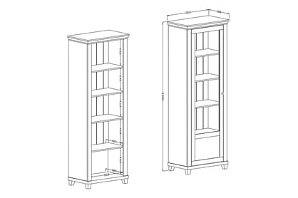 Vitrína Evora 05 ľavá - abisko ash / dub lefkas - 71 cm Vitrína jednodverová ľavá Evora 05 - abisko ash / Dub Lefkas - Rozmery