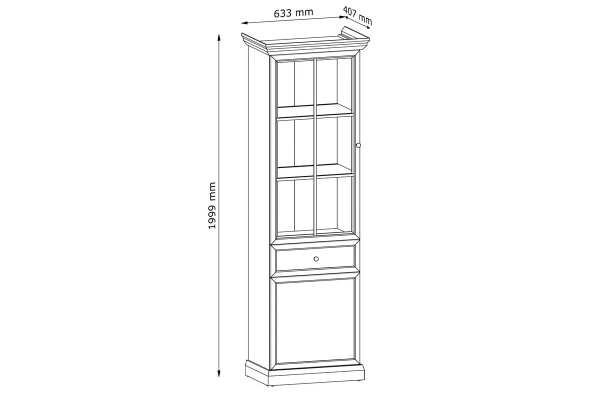 Vitrína Emolio 63 cm s LED osvetlením - biela Vitrína Lucca s osvetlením LED 63 cm - Biely