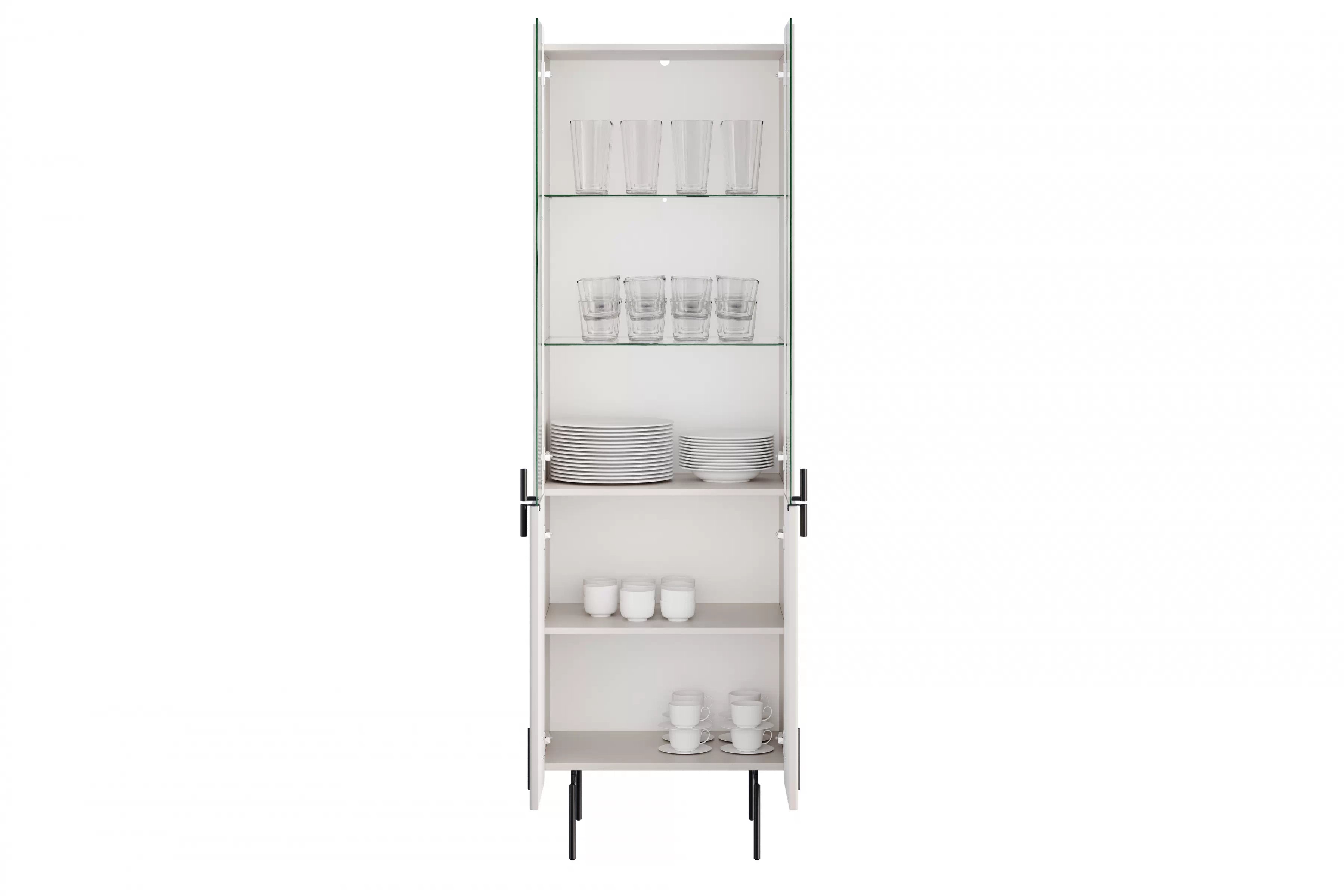 Vitrína Malmi 60 cm - kašmírová / crema bianca / čierna Vitrína Malmi 60 cm - kašmír / crema bianca / čierny nozki