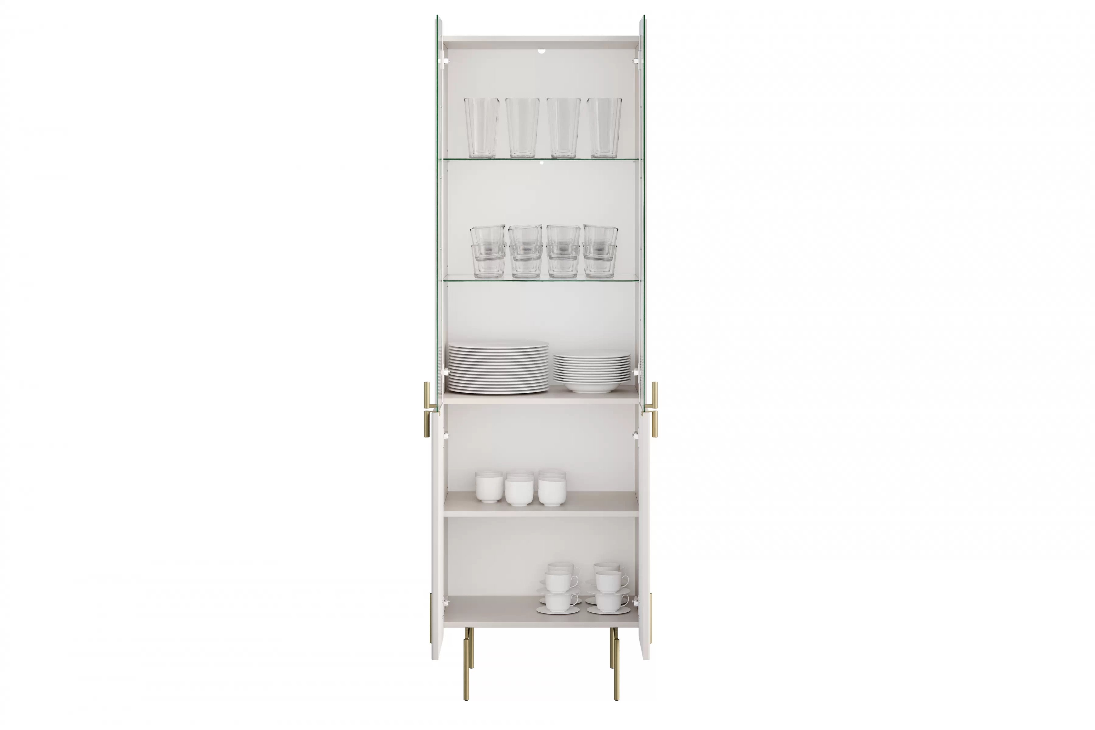 Vitrína Malmi 60 cm - kašmírová / crema bianca / zlatá Vitrína Malmi 60 cm - kašmír / crema bianca / zlote nozki