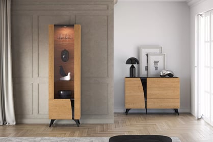 Vitrína Natina 02 ľavá 58 cm - dub baltic dune Vitrína Natina 02 ľavostranná 58 cm - Dub baltic dune