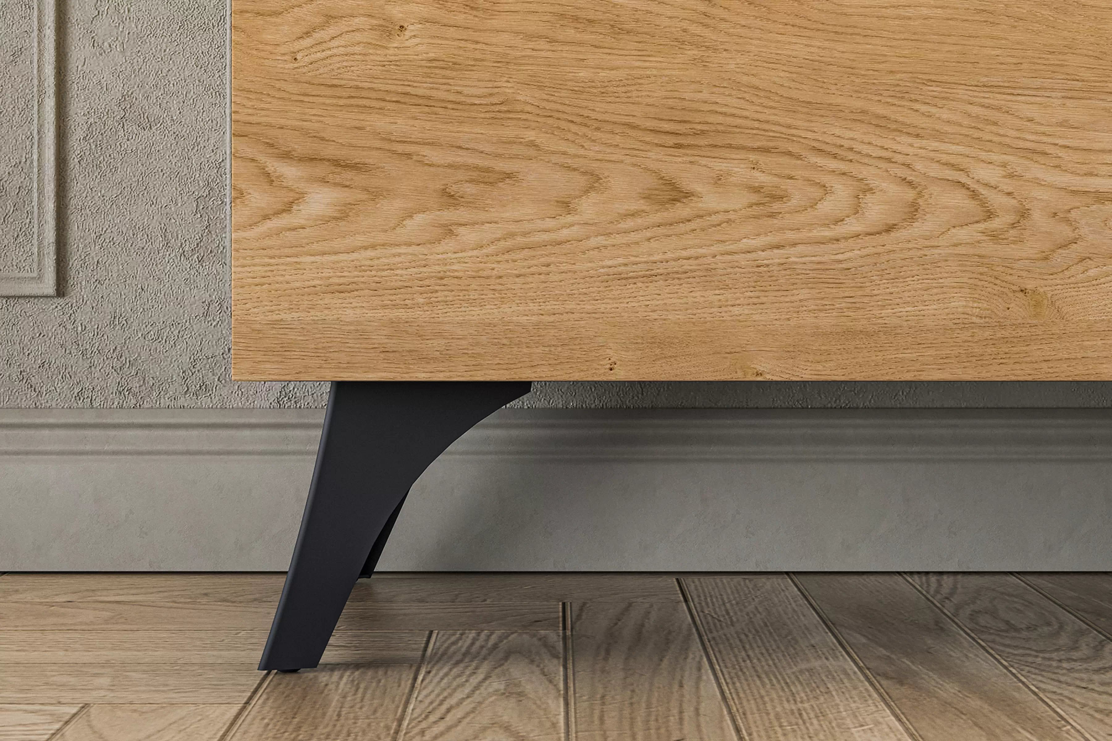 Vitrína Natina 03 - 95 cm - dub baltic dune / černý jasan portland Vitrína Natina 03 - 95 cm - dub baltic dune / jasan portland černá