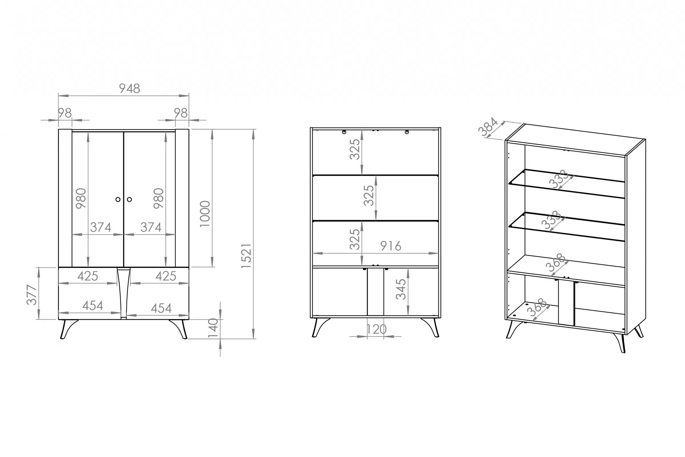 Vitrína Natina 03 - 95 cm - dub baltic dune / černý jasan portland Vitrína Natina 03 - 95 cm - dub baltic dune / jasan portland černá