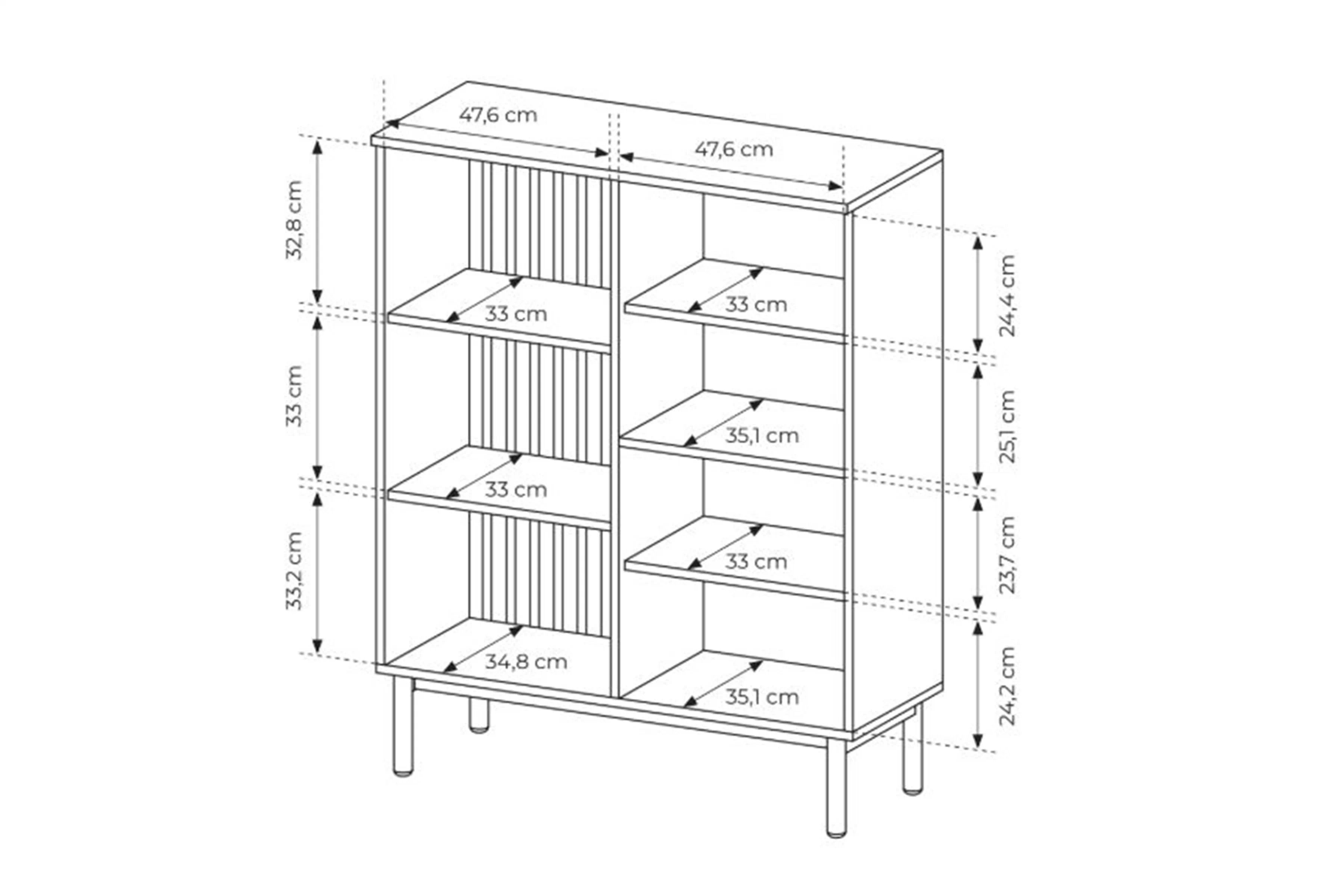 Nízka vitrína Noro 100 cm s LED osvetlením - dub evoke / čierna Vitrína nízka Noro 100 cm s osvetlením LED - Dub evoke / Čierny