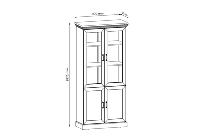 Vitrína Royal W4D - Borovica Nordic/Divoký dub Vitrína Royal štvordverová 87 cm - Borovica Nordic/Divoký dub