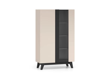 Vitrína Salio 95 cm - kašmír / černý