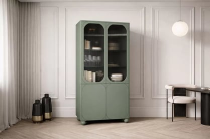 Vitrína Sonatia II 100 cm čtyřdveřová - olivová Vitrína Sonatia II pro obývacího pokoje 100 cm - olivová