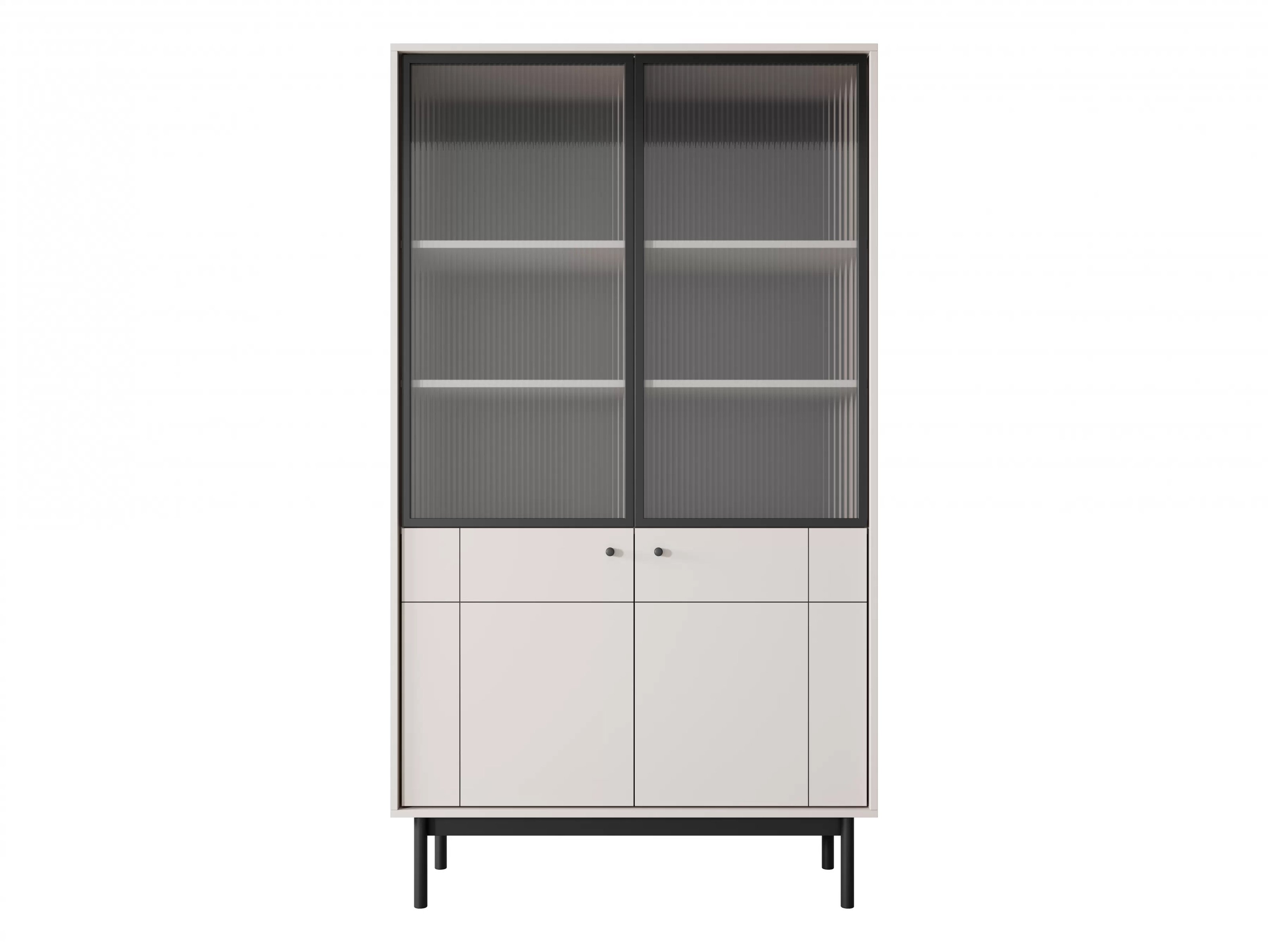 Stojaca vitrína Jolinio 104 cm - kašmír / čierne nohy Vitrína stojaca Jolinio 104 cm - kašmír / čierny nožičky
