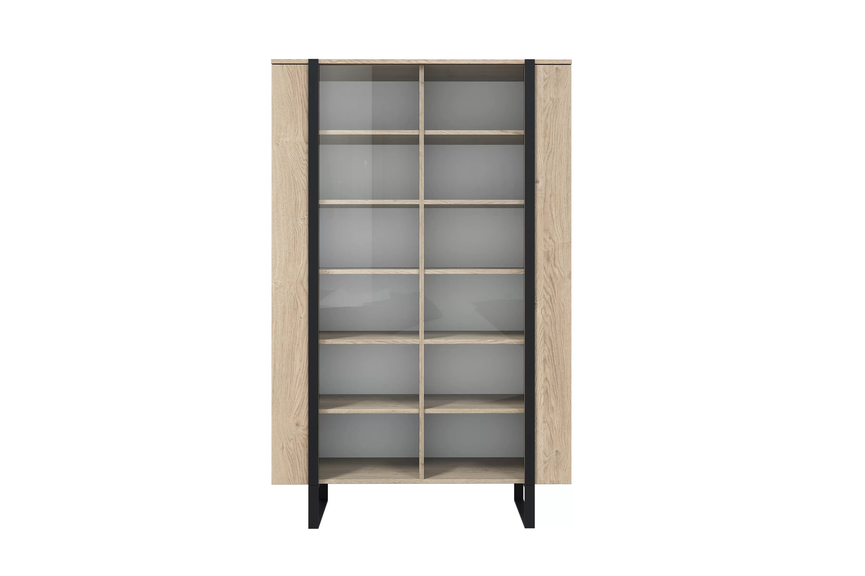 Vitrína Verica 120 cm - dub piškótový / čierne nožičky Vitrína Verica 120 cm z metalowymi nogami - Dub biszkoptowy / čierny nozki