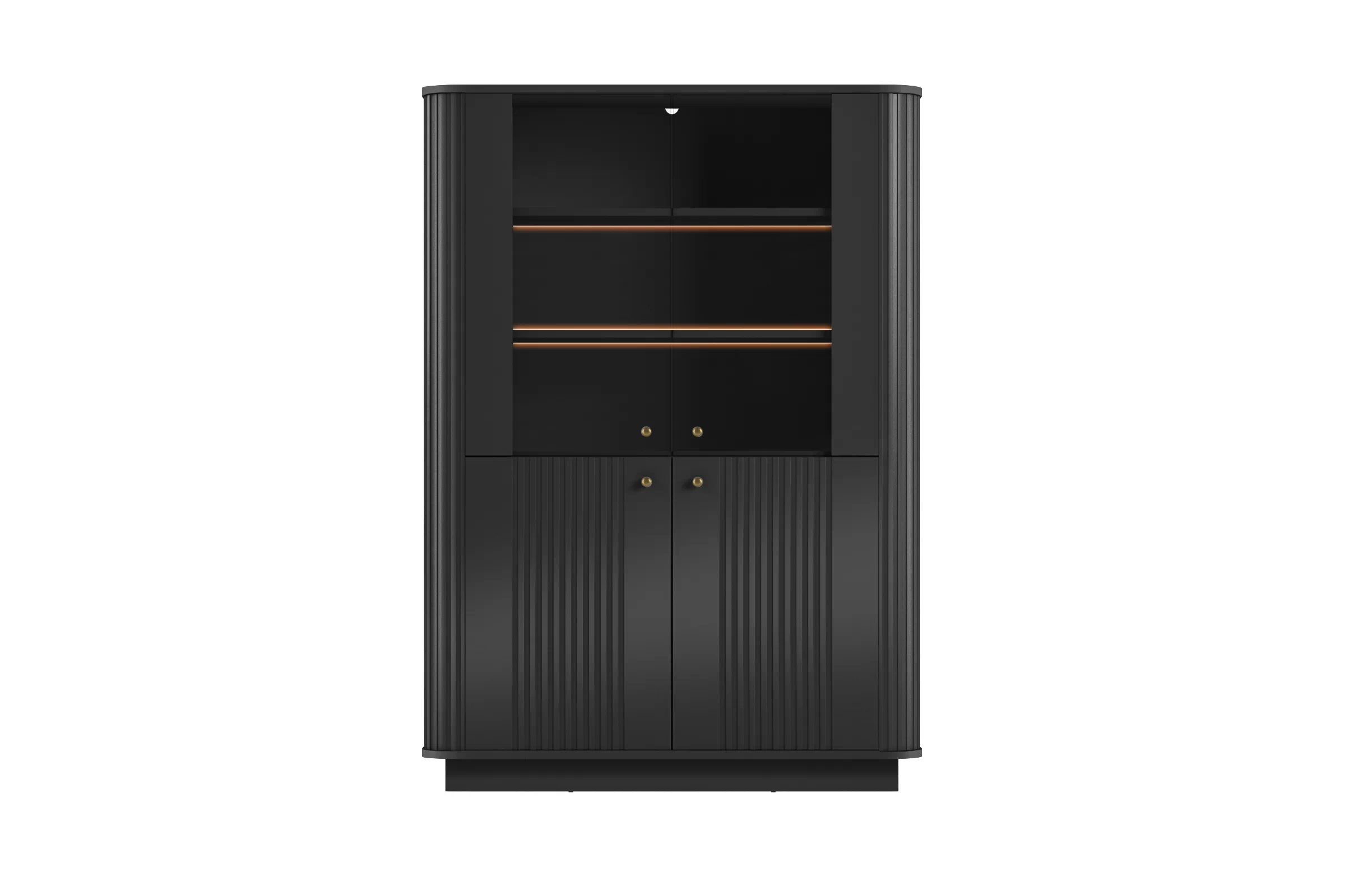 Vitrína Vesper 103 cm - černá / zlaté úchytky Vitrína Vesper pro obývacího pokoje - černá / zlote Úchytky