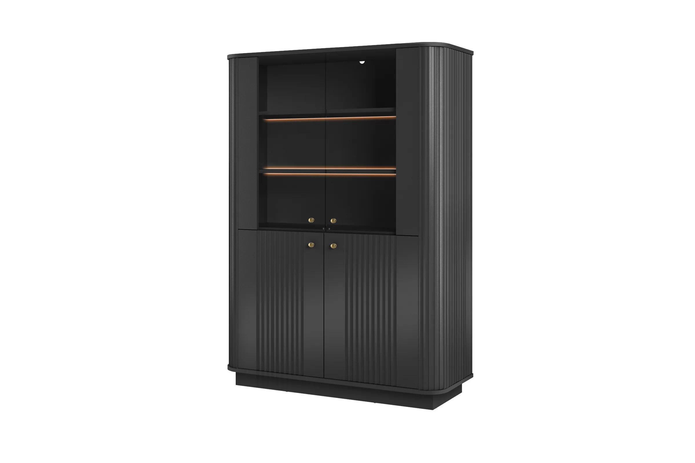 Vitrína Vesper 103 cm - černá / zlaté úchytky Vitrína Vesper pro obývacího pokoje - černá / zlote Úchytky